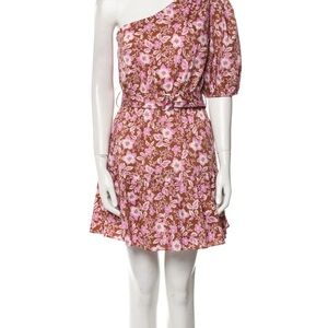 Jason Wu One-Shoulder Dress in Pink and Brown Floral